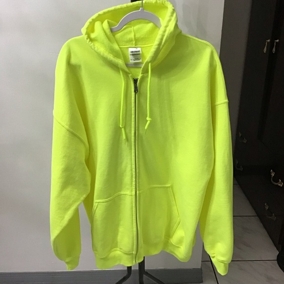 neon green gildan hoodie